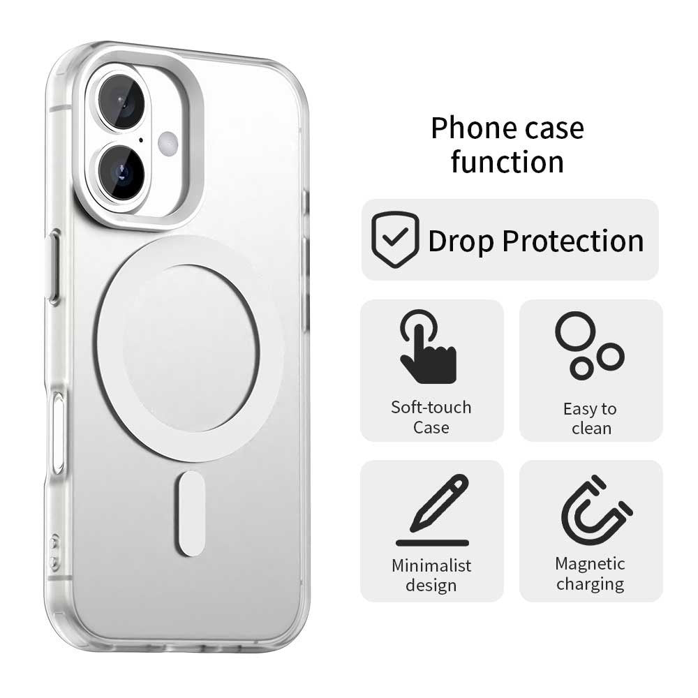 Custodia MagSafe per Apple iPhone 16 Plus, Techsuit, CandyCase, Bianca