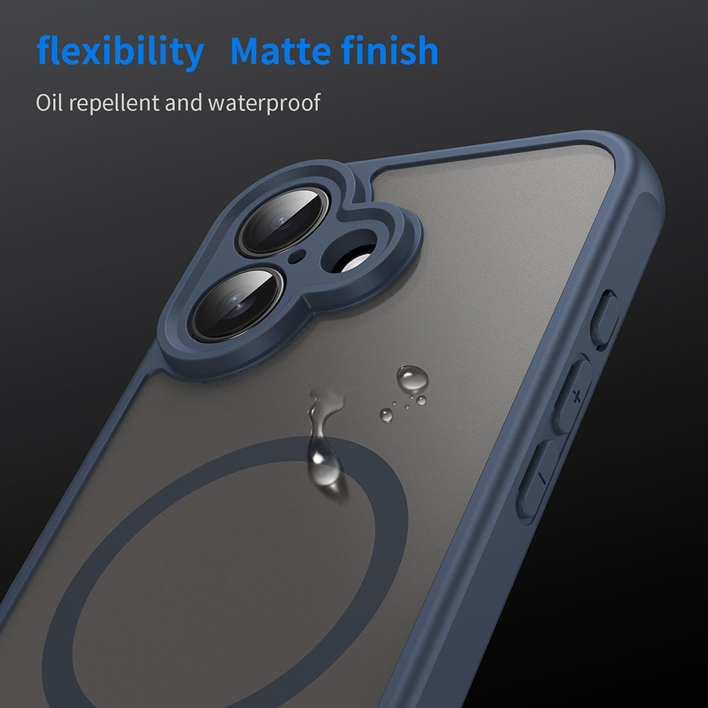 Custodia MagSafe per Apple iPhone 16 Plus, Techsuit, HaloFrost II, Blu Navy