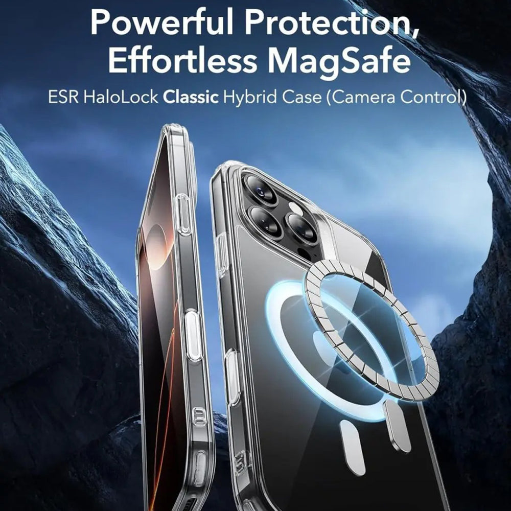 Custodia MagSafe per Apple iPhone 16 Pro, ESR, Classic Hybrid Slide, Nera Trasparente