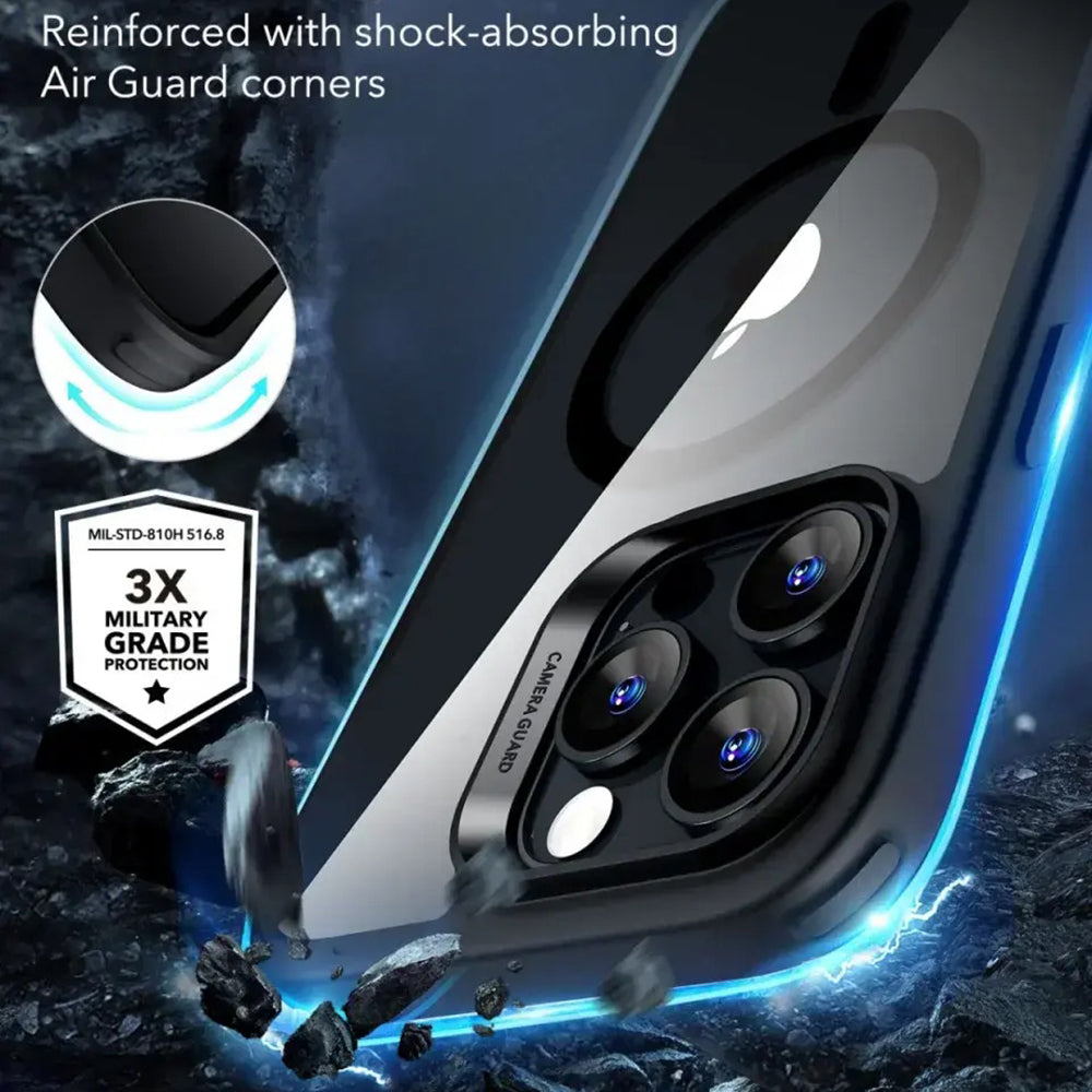 Custodia MagSafe per Apple iPhone 16 Pro, ESR, Classic Hybrid Slide, Nera Trasparente