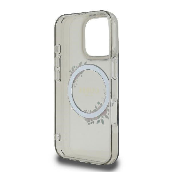 Custodia MagSafe per Apple iPhone 16 Pro, Guess, IML Flowers Wreath, Nera