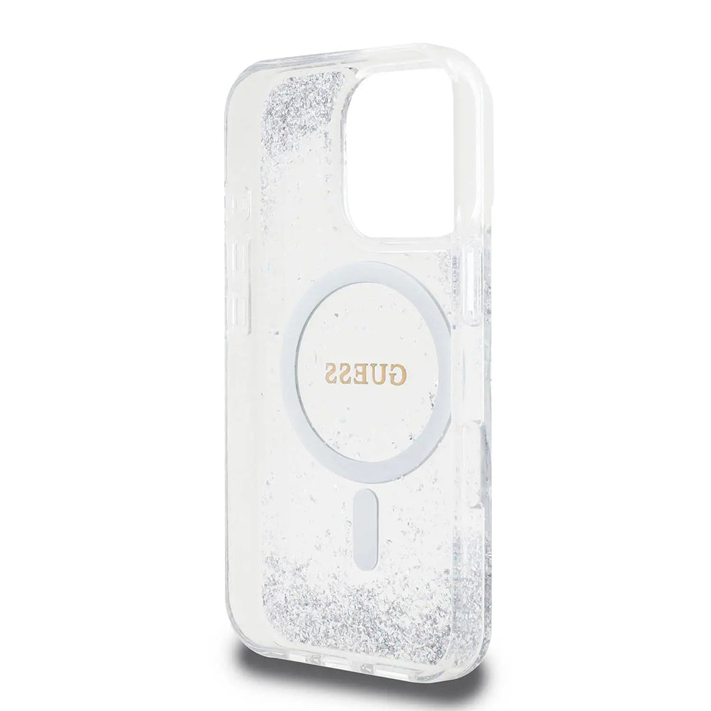 Custodia MagSafe per Apple iPhone 16 Pro, Guess, IML Glitter Gradient, Argento