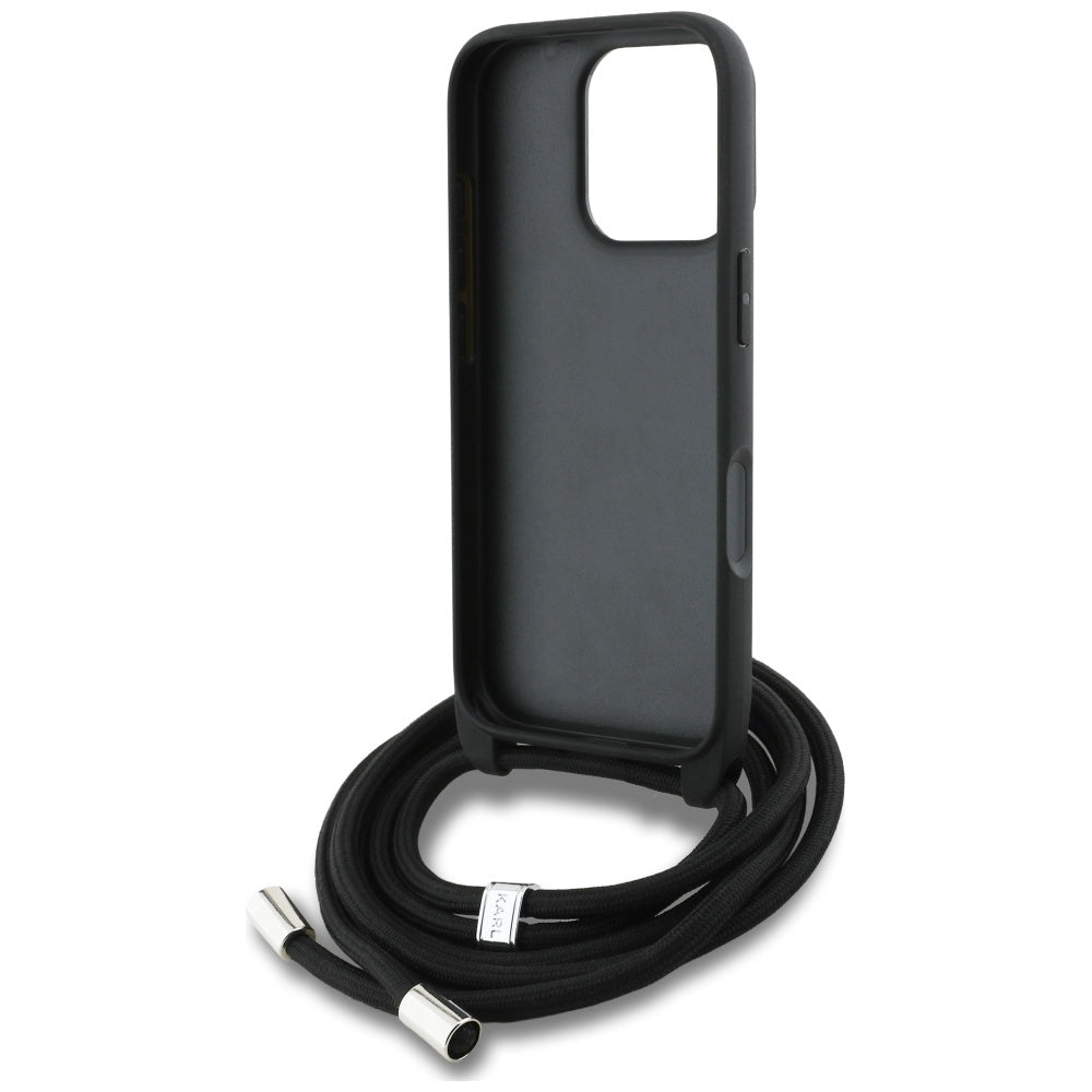 Custodia MagSafe per Apple iPhone 16 Pro, Karl Lagerfeld, Saffiano Crossbody, Grigio