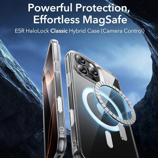 Custodia MagSafe per Apple iPhone 16 Pro Max, ESR, Classic Hybrid Slide, Nera Trasparente