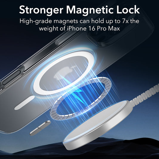 Custodia MagSafe per Apple iPhone 16 Pro Max, ESR, Classic Hybrid, Trasparente Satinata