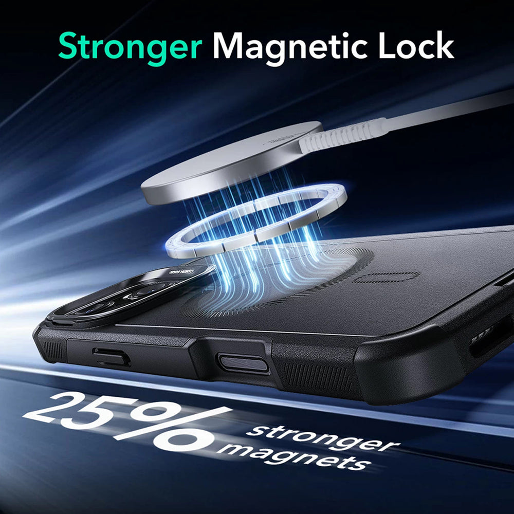 Custodia MagSafe per Apple iPhone 16 Pro Max, ESR, Cyber Armor Kickstand, Verde