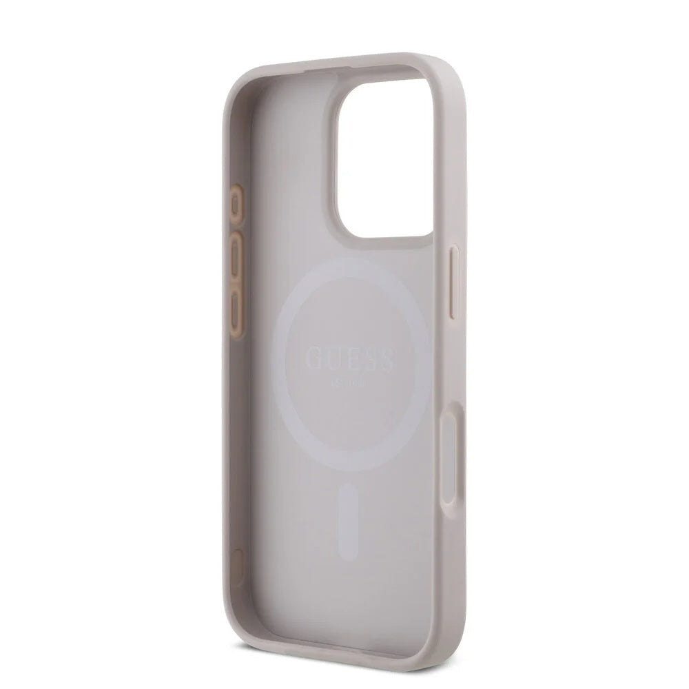 Custodia MagSafe per Apple iPhone 16 Pro Max, Guess, 4G Classic, Rosa