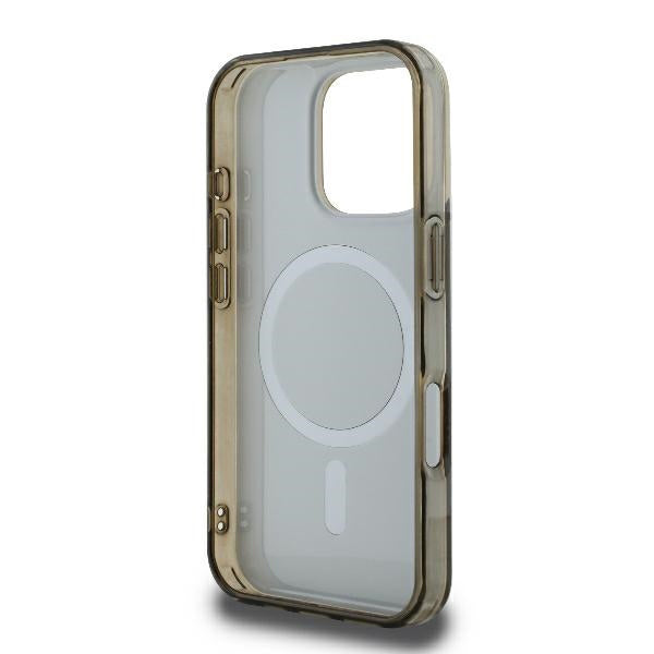 Custodia MagSafe per Apple iPhone 16 Pro Max, Guess, IML 4G Background, Marrone