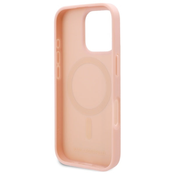 Custodia MagSafe per Apple iPhone 16 Pro Max, Karl Lagerfeld, Hot Stamp, Rosa