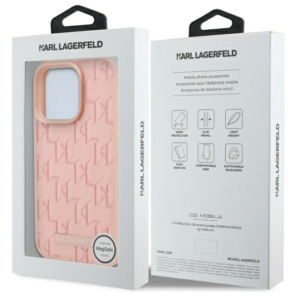 Custodia MagSafe per Apple iPhone 16 Pro Max, Karl Lagerfeld, Hot Stamp, Rosa