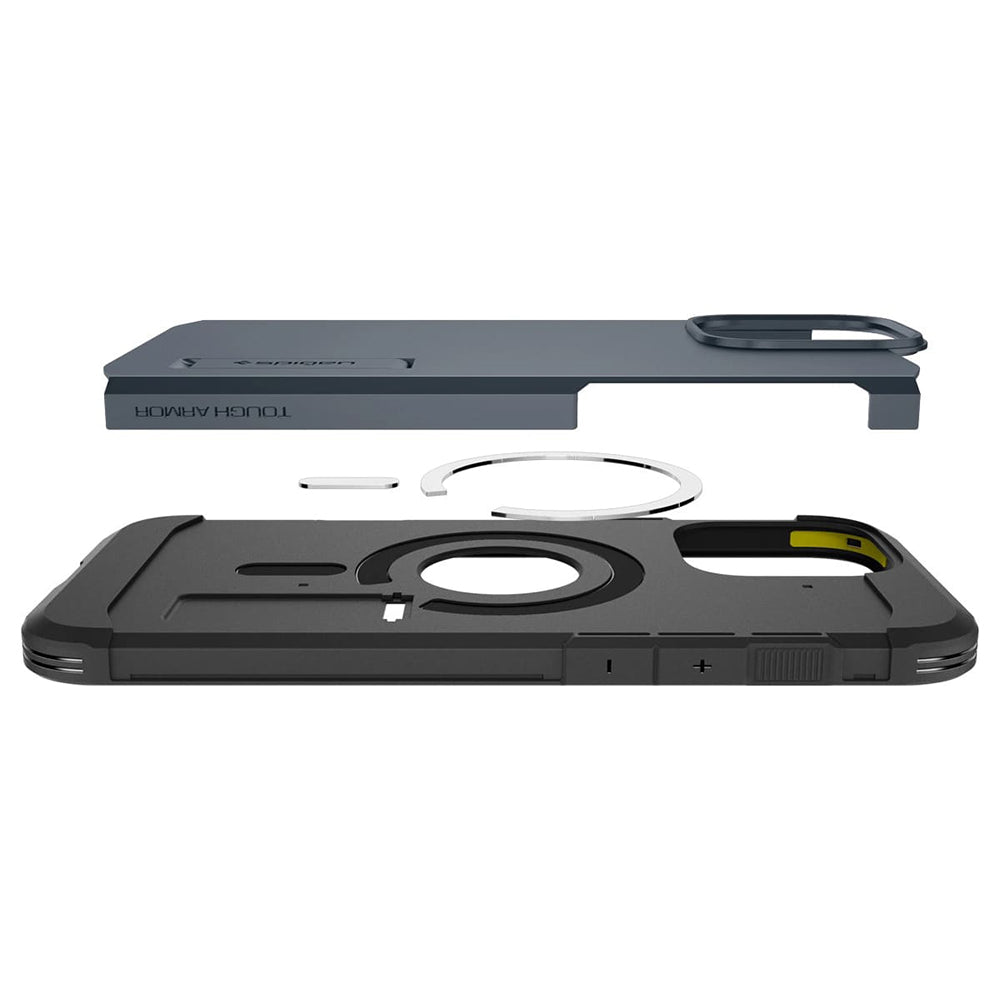 Custodia MagSafe per Apple iPhone 16 Pro Max, Spigen, Tough Armor, Blu ACS08014