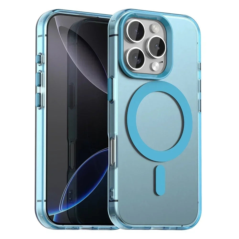Custodia MagSafe per Apple iPhone 16 Pro Max, Techsuit, CandyCase, Blu
