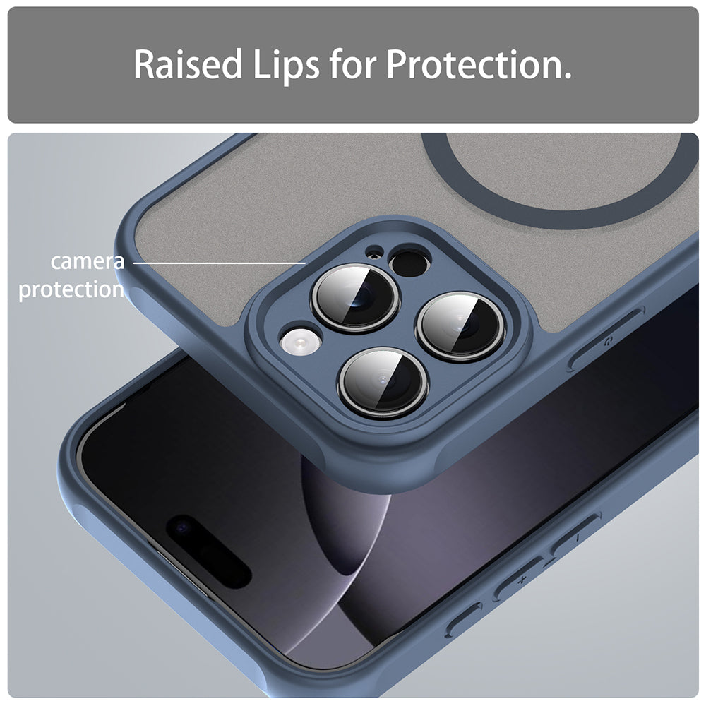 Custodia MagSafe per Apple iPhone 16 Pro Max, Techsuit, HaloFrost II, Blu Navy