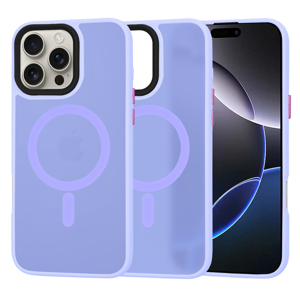 Custodia MagSafe per Apple iPhone 16 Pro Max, Techsuit, HaloFrost, Viola Chiaro