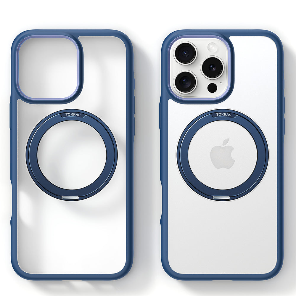 Custodia MagSafe per Apple iPhone 16 Pro Max, Torras, Ostand R Fusion, Blu navy