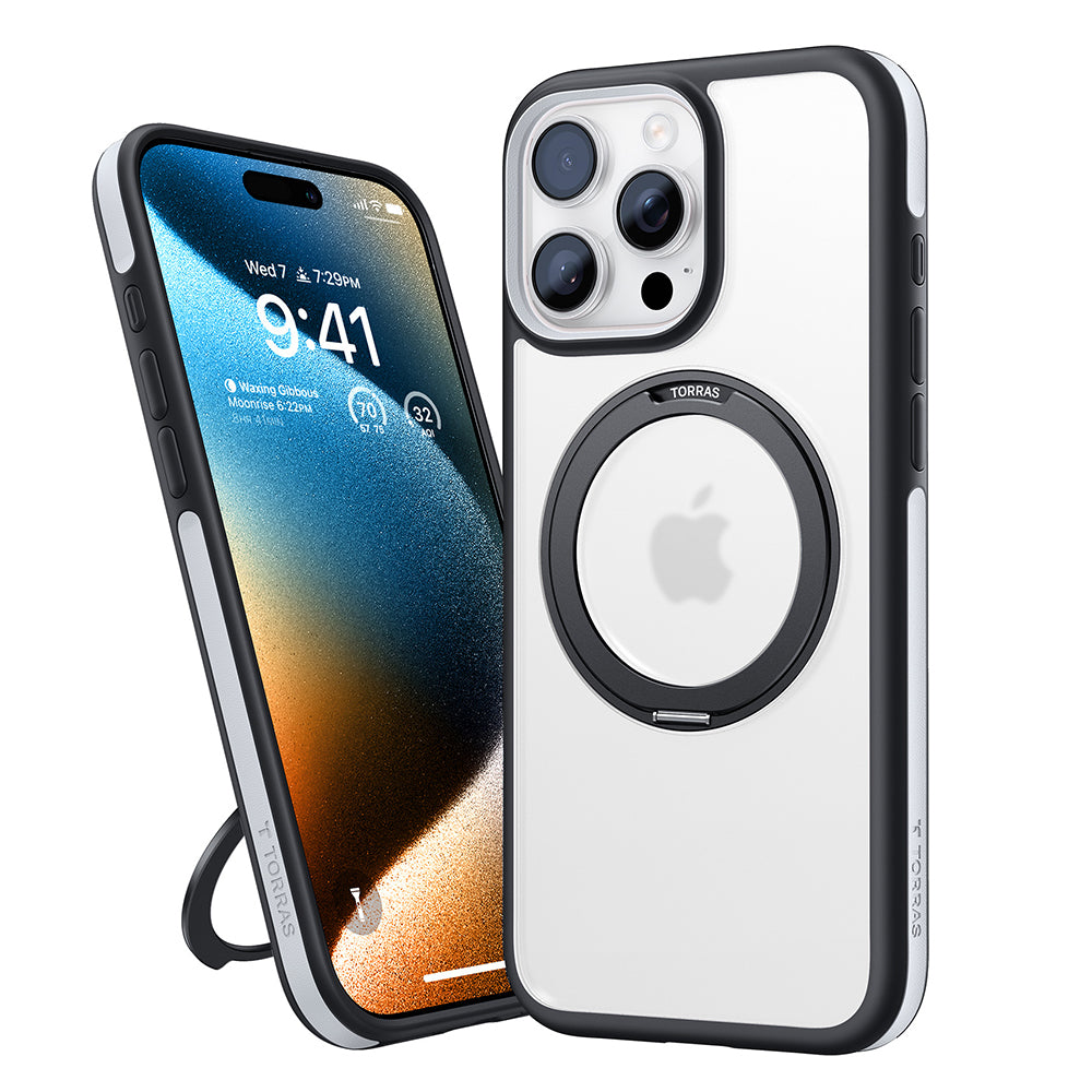 Custodia MagSafe per Apple iPhone 16 Pro Max, Torras, Ostand R Fusion, Nera
