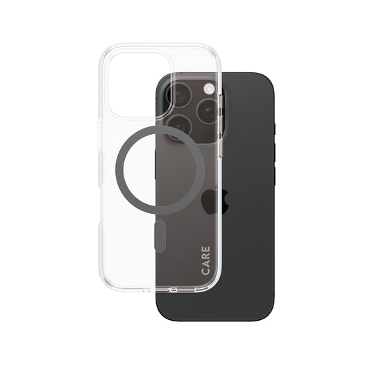 Custodia MagSafe per Apple iPhone 16 Pro, PanzerGlass, Care Urban Combat, Trasparente Nera