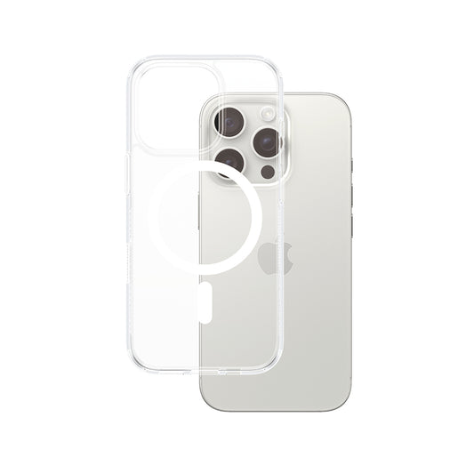 Custodia MagSafe per Apple iPhone 16 Pro, PanzerGlass, HardCase, Bianco Trasparente