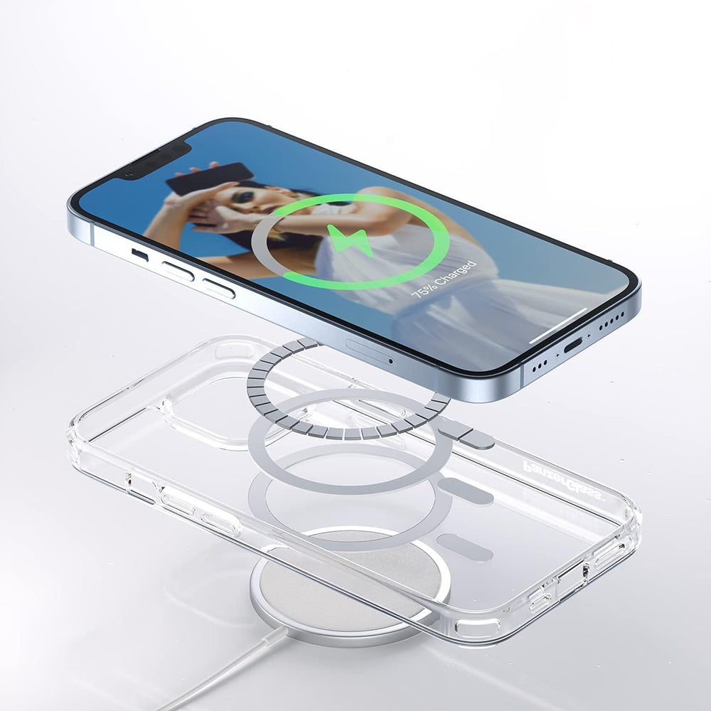 Custodia MagSafe per Apple iPhone 16 Pro, PanzerGlass, HardCase, Bianco Trasparente
