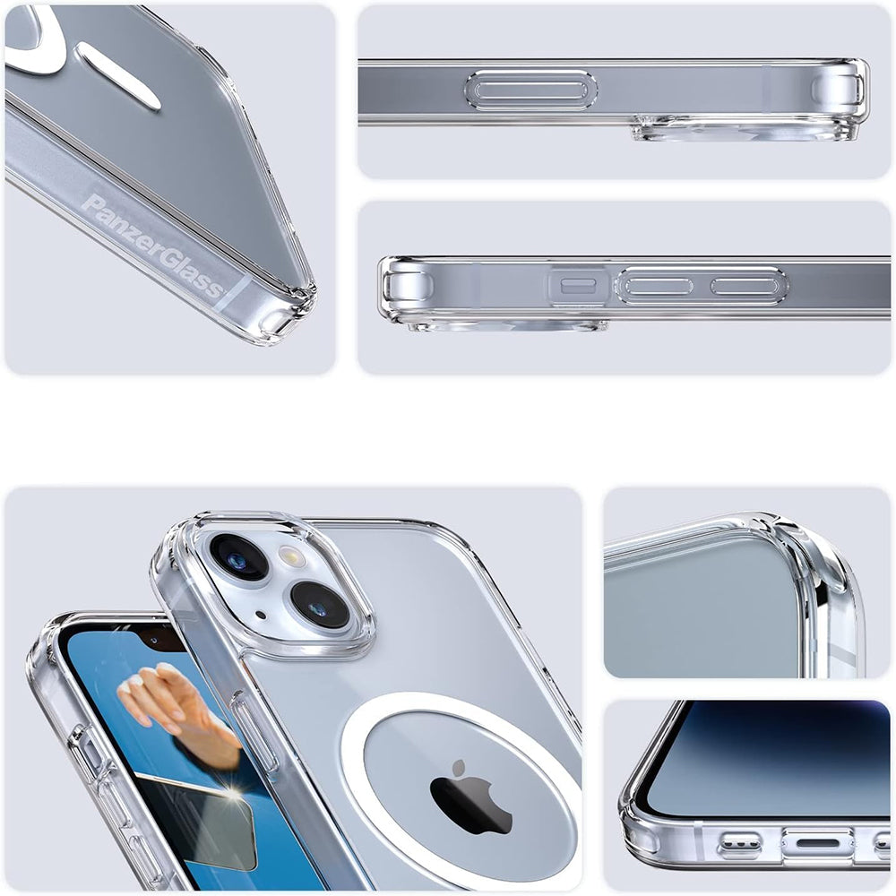 Custodia MagSafe per Apple iPhone 16 Pro, PanzerGlass, HardCase, Bianco Trasparente