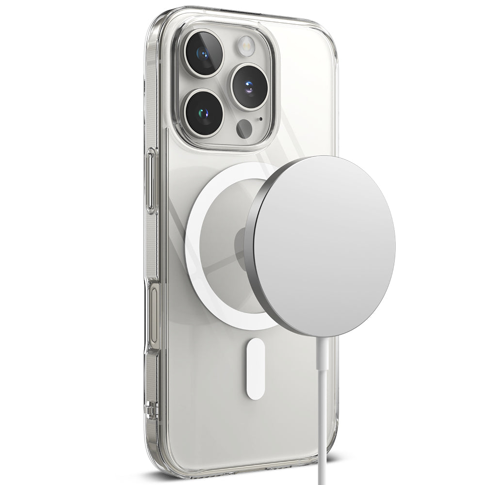 Custodia MagSafe per Apple iPhone 16 Pro, Ringke, Fusion, Trasparente