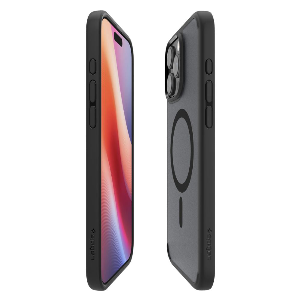 Custodia MagSafe per Apple iPhone 16 Pro, Spigen, Ultra Hybrid, Nero Satinato ACS08134