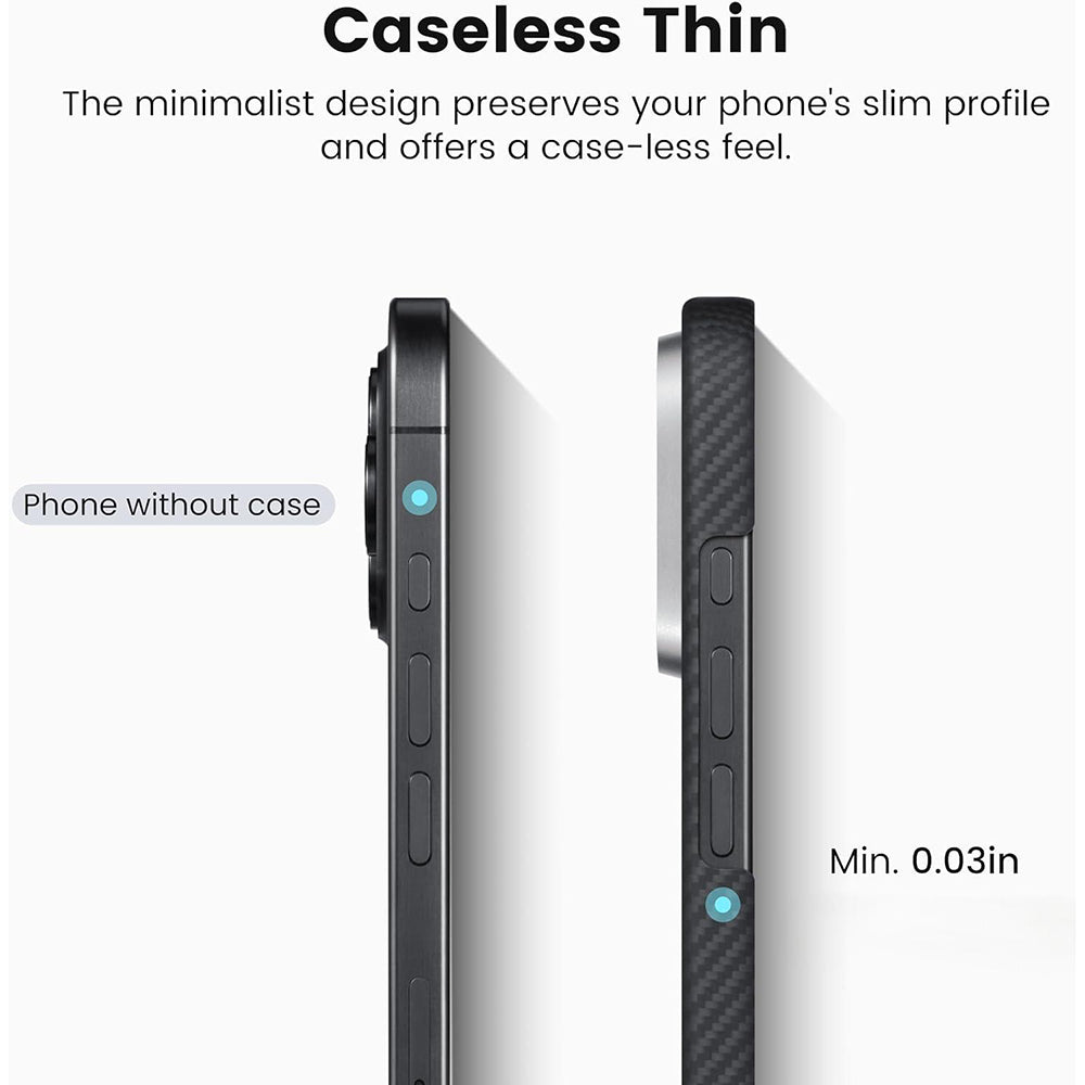 Custodia MagSafe per Apple iPhone 16 Pro, Techsuit, Fibra di Aramide, Nera