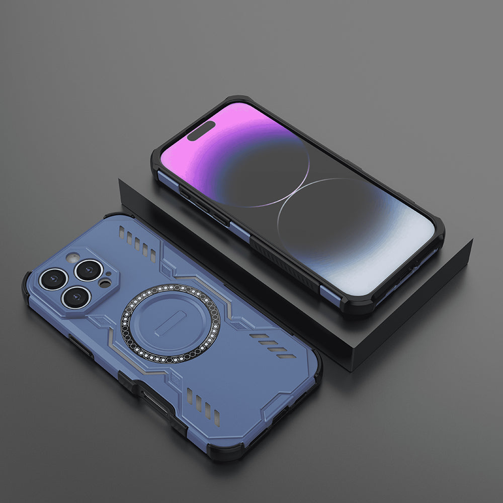 Custodia MagSafe per Apple iPhone 16 Pro, Techsuit, ArmorMag, Blu