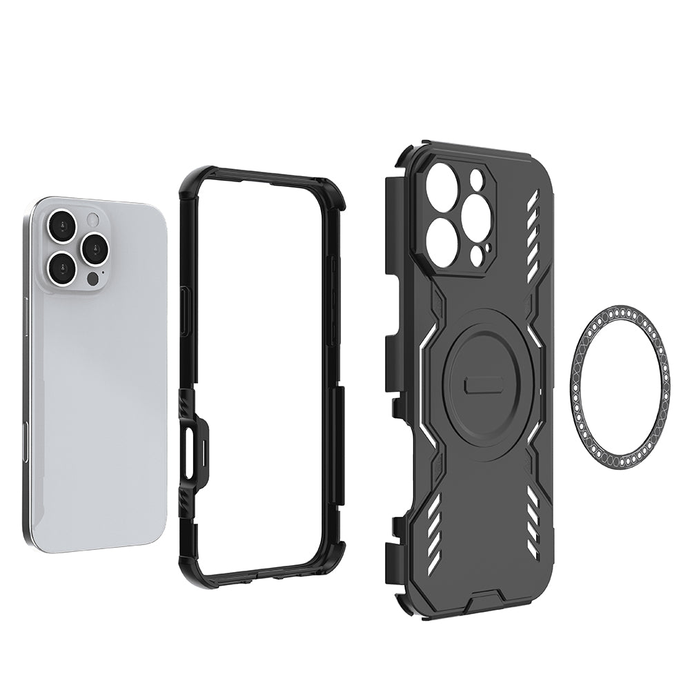 Custodia MagSafe per Apple iPhone 16 Pro, Techsuit, ArmorMag, Blu