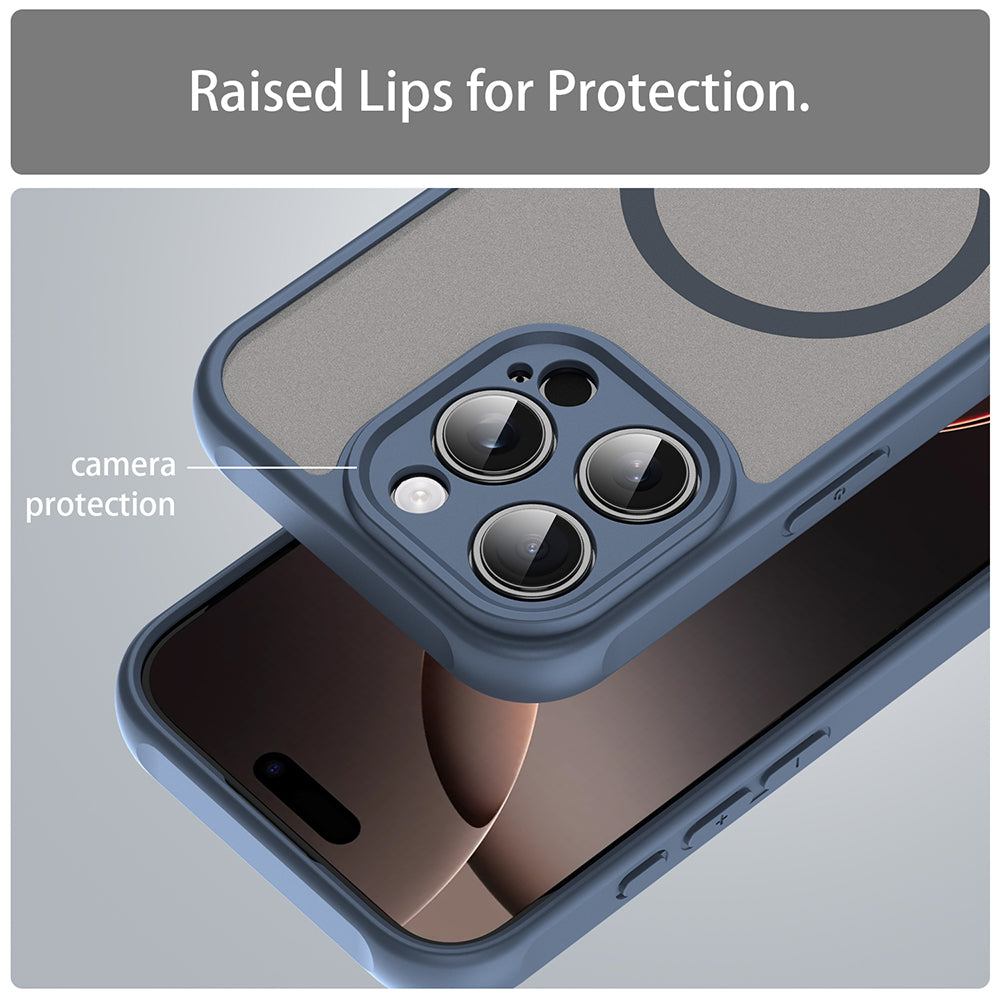 Custodia MagSafe per Apple iPhone 16 Pro, Techsuit, HaloFrost II, Blu Navy
