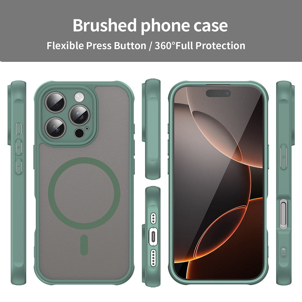 Custodia MagSafe per Apple iPhone 16 Pro, Techsuit, HaloFrost II, Verde