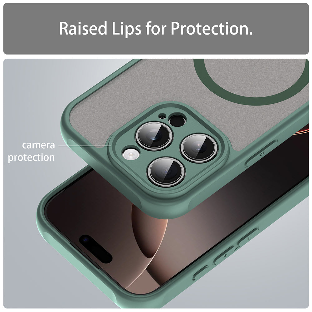 Custodia MagSafe per Apple iPhone 16 Pro, Techsuit, HaloFrost II, Verde