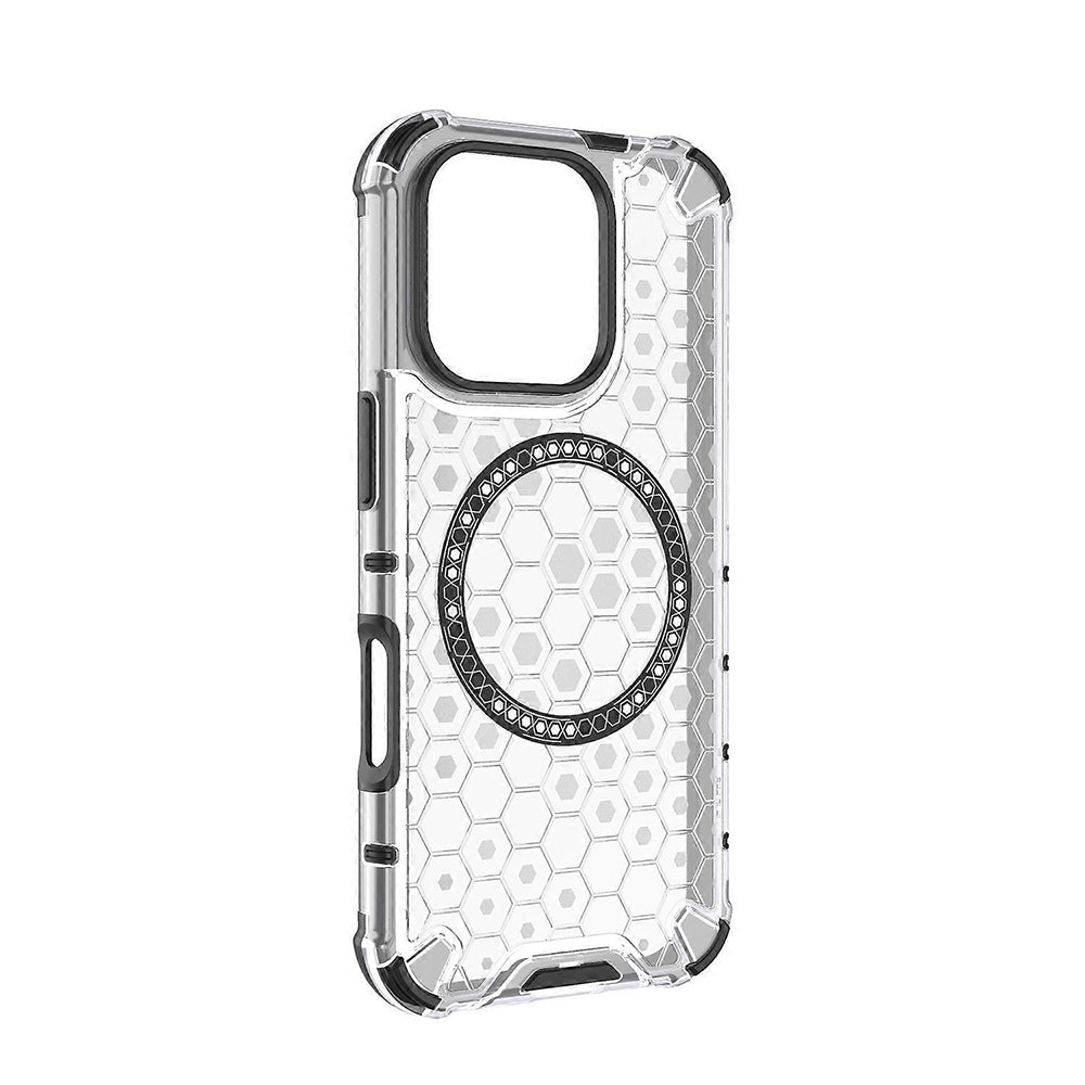 Custodia MagSafe per Apple iPhone 16 Pro, Techsuit, HoneyComb Shield, Bianca