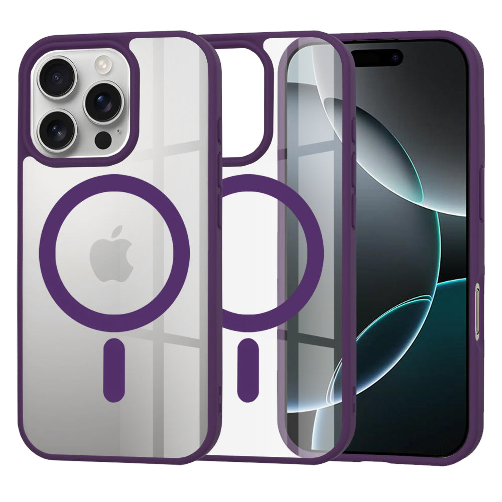 Custodia MagSafe per Apple iPhone 16 Pro, Techsuit, Pro, Viola
