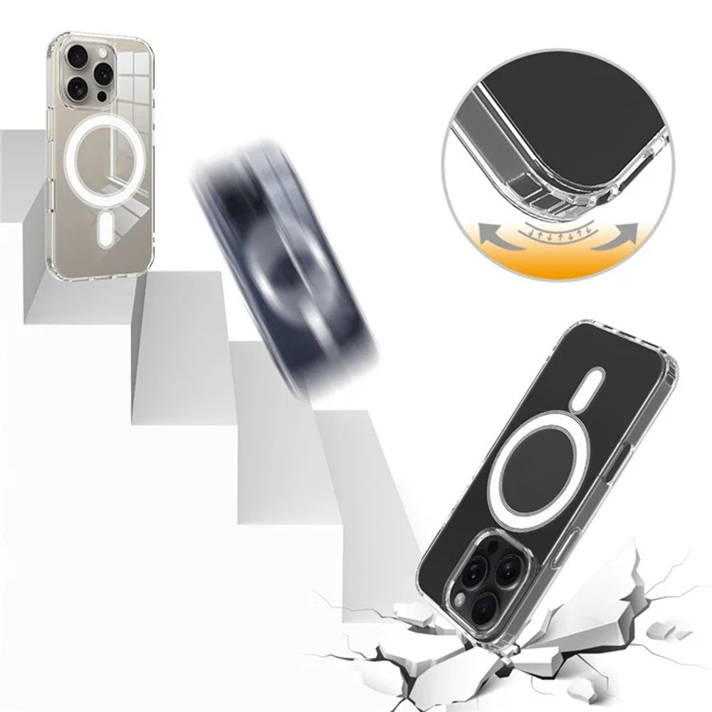 Custodia MagSafe per Apple iPhone 16 Pro, Techsuit, Pro, Trasparente