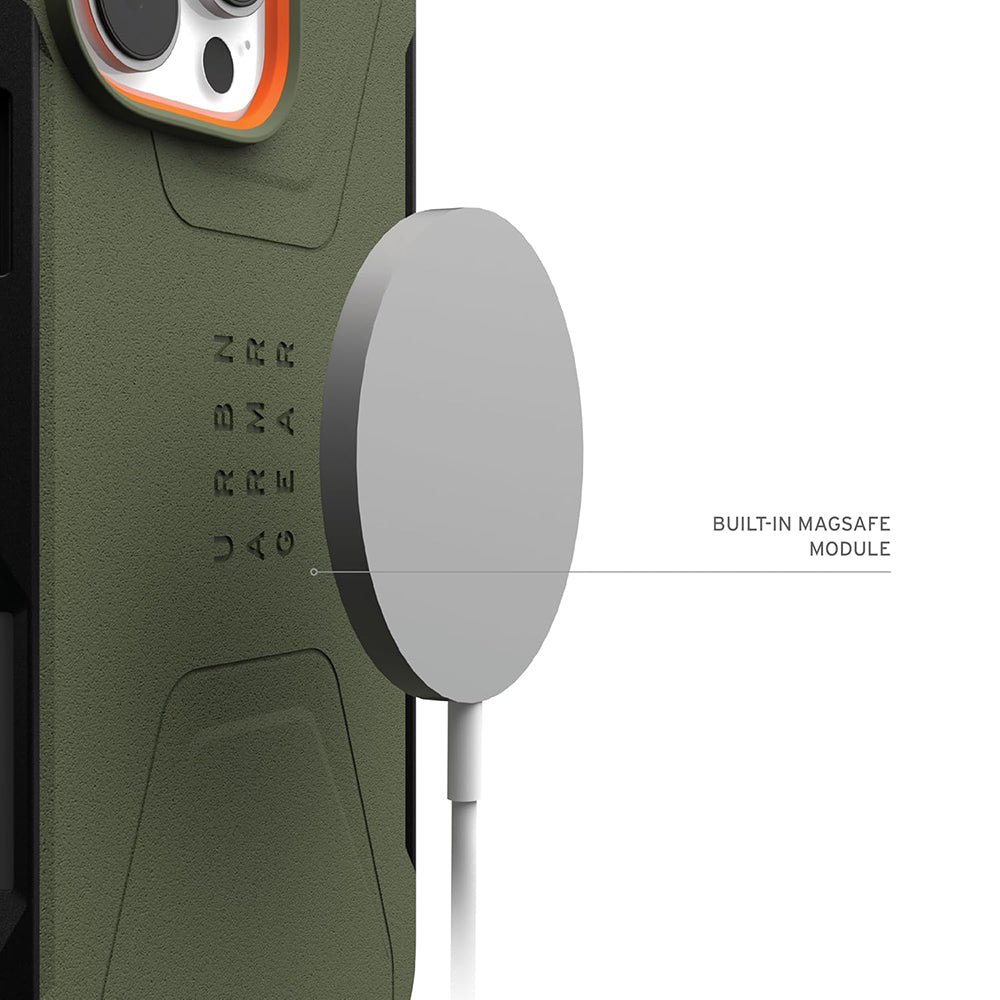 MagSafe Case for Apple iPhone 16 Pro, Urban Armor Gear, Civilian, Green