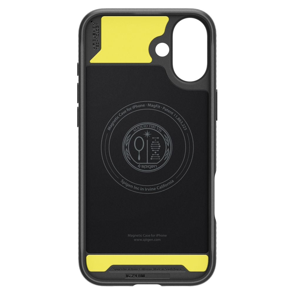 Custodia MagSafe per Apple iPhone 16, Spigen, Rugged Armor, Nero Opaco
