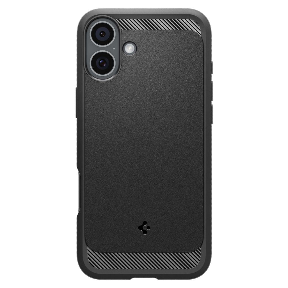 Custodia MagSafe per Apple iPhone 16, Spigen, Rugged Armor, Nero Opaco
