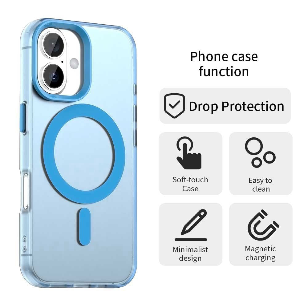 Custodia MagSafe per Apple iPhone 16, Techsuit, CandyCase, Blu