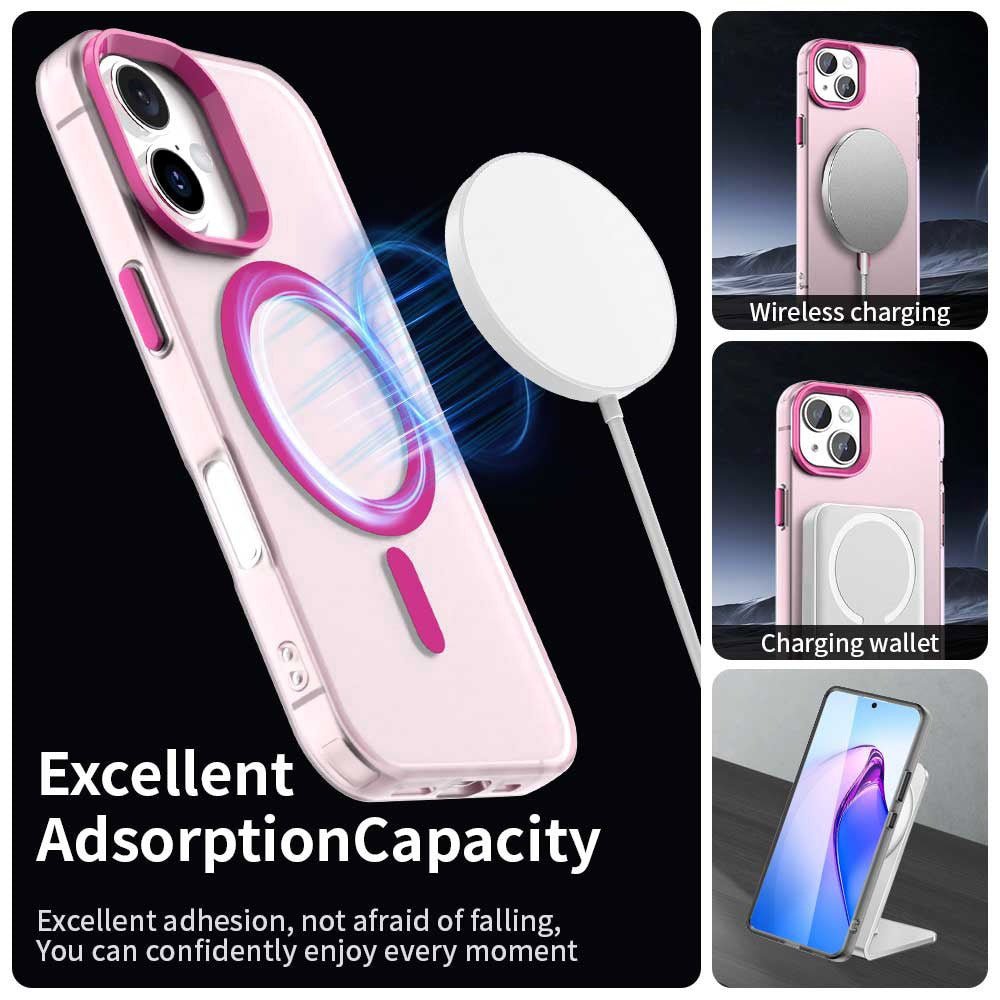 Custodia MagSafe per Apple iPhone 16, Techsuit, CandyCase, Rosa