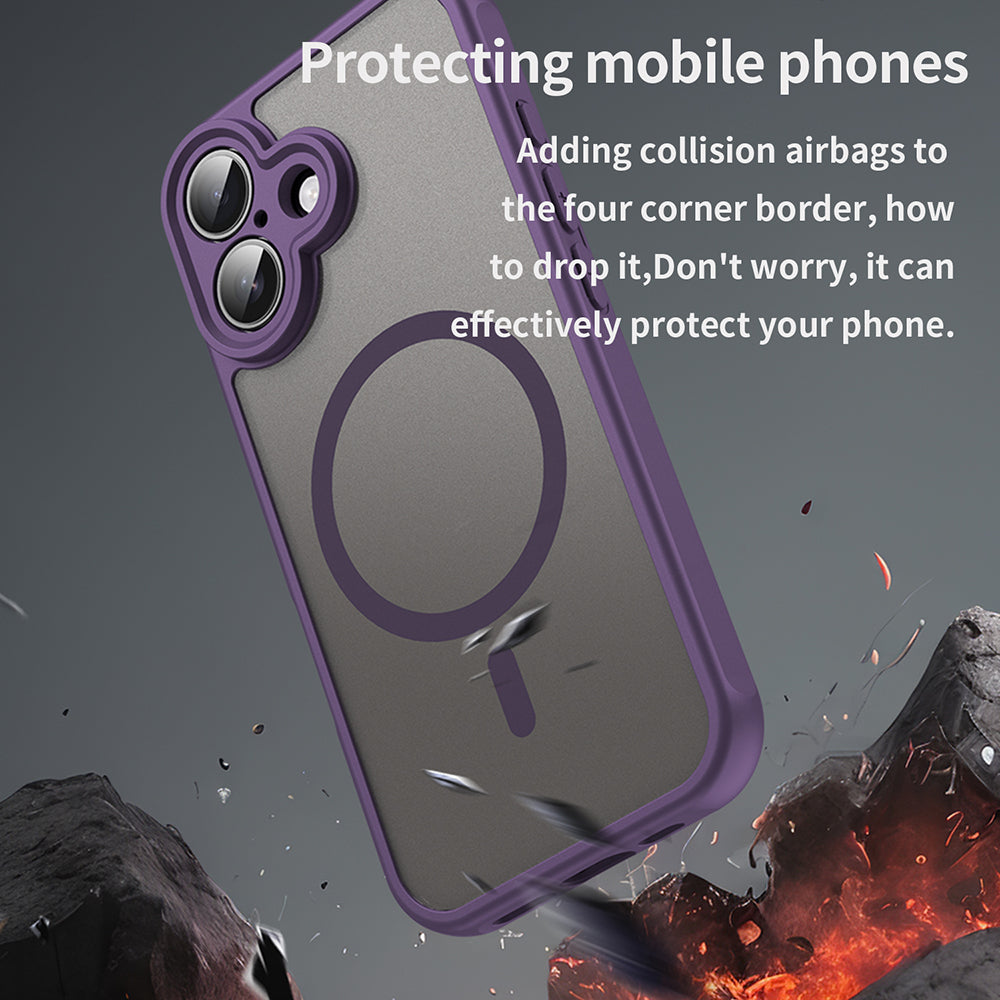Custodia MagSafe per Apple iPhone 16, Techsuit, HaloFrost II, Viola