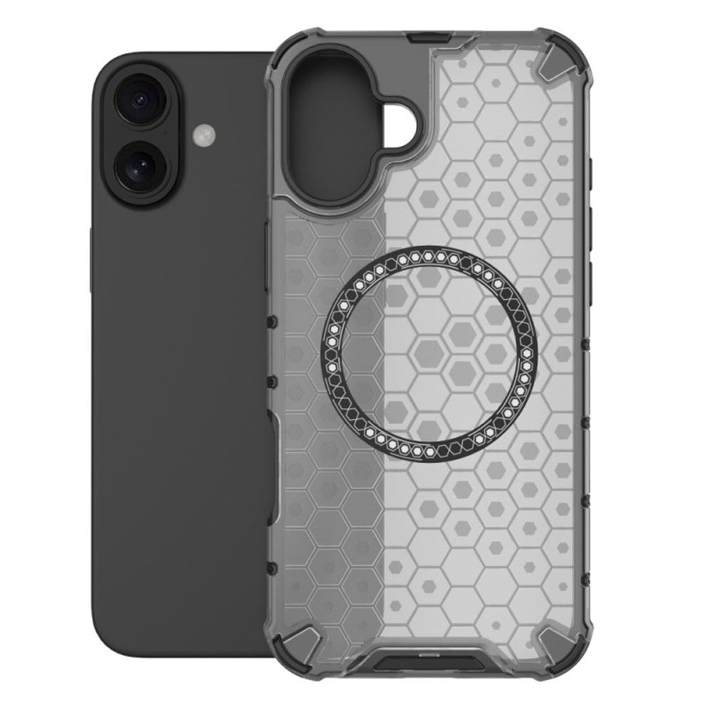 Custodia MagSafe per Apple iPhone 16, Techsuit, HoneyComb Shield, Bianca