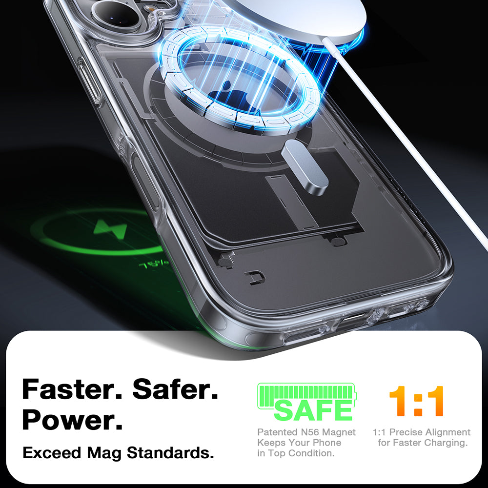 Custodia MagSafe per Apple iPhone 16, Torras, Diamond, Trasparente
