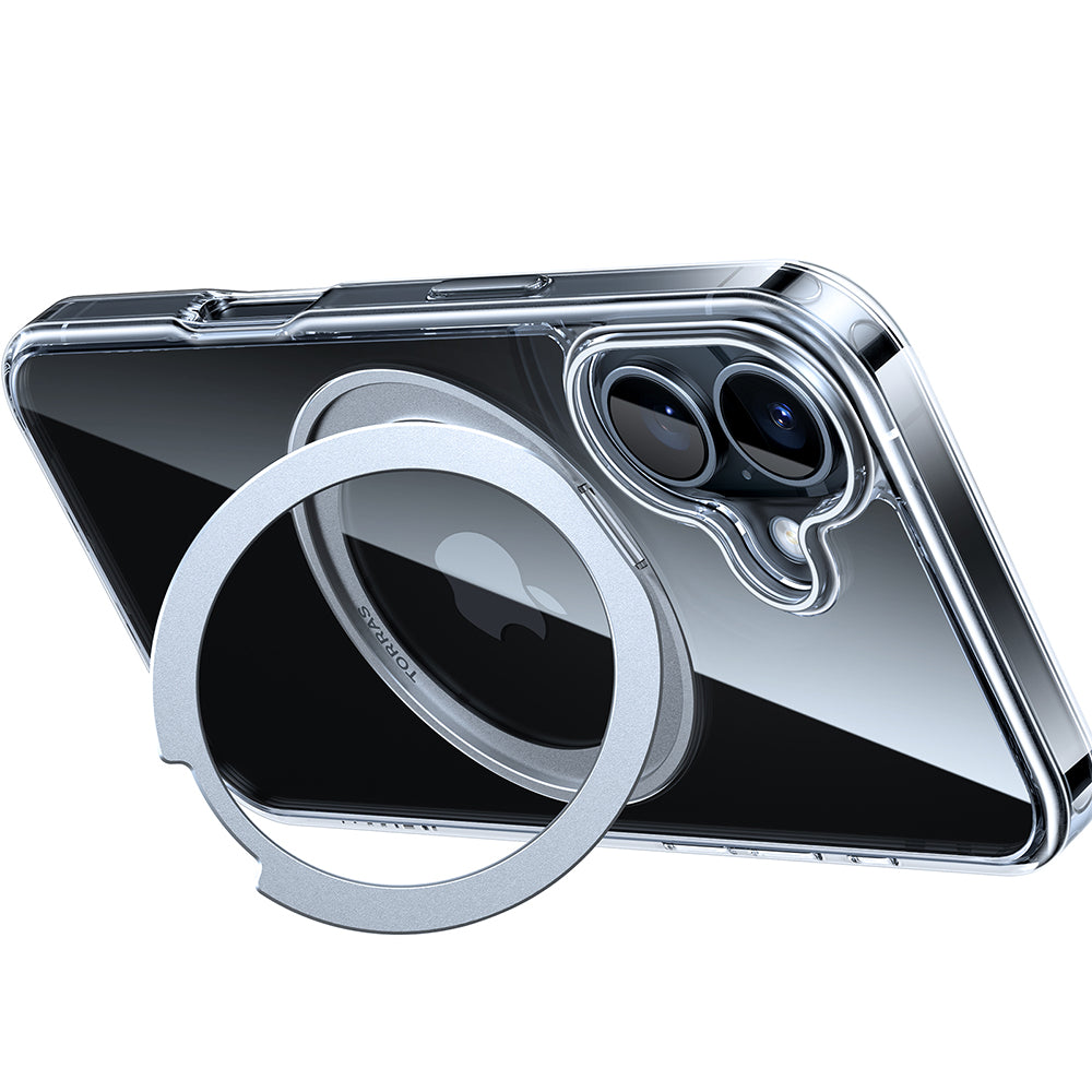 Custodia MagSafe per Apple iPhone 16, Torras, Ostand Pro, Trasparente