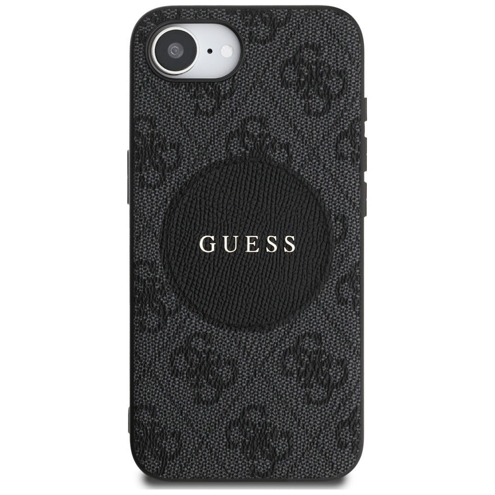 Custodia MagSafe per Apple iPhone 17e / 16e, Guess, 4G Circle Classic Logo, Nera