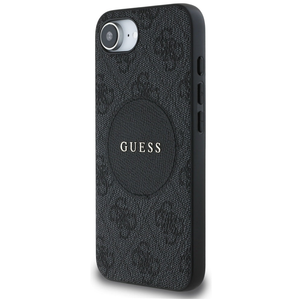 Custodia MagSafe per Apple iPhone 17e / 16e, Guess, 4G Circle Classic Logo, Nera