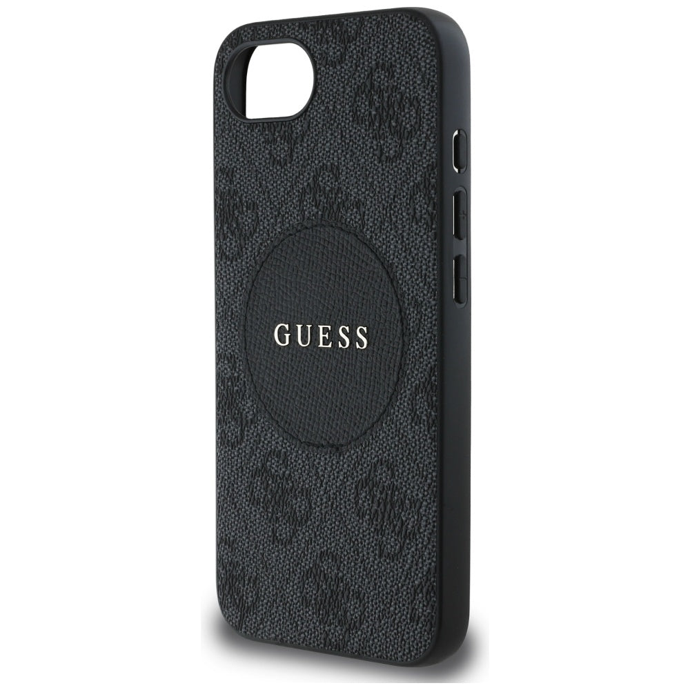 Custodia MagSafe per Apple iPhone 17e / 16e, Guess, 4G Circle Classic Logo, Nera