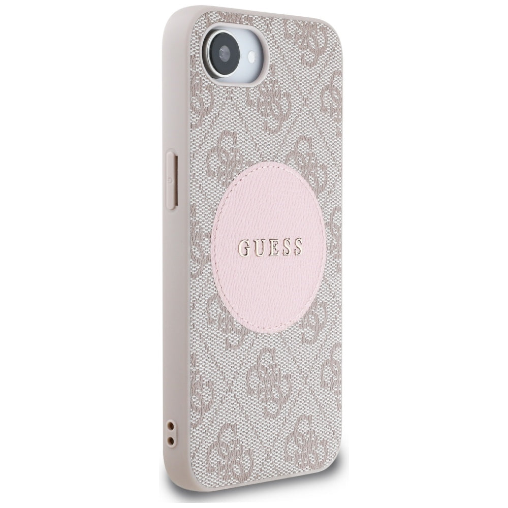 Custodia MagSafe per Apple iPhone 17e / 16e, Guess, 4G Circle Classic Logo, Rosa