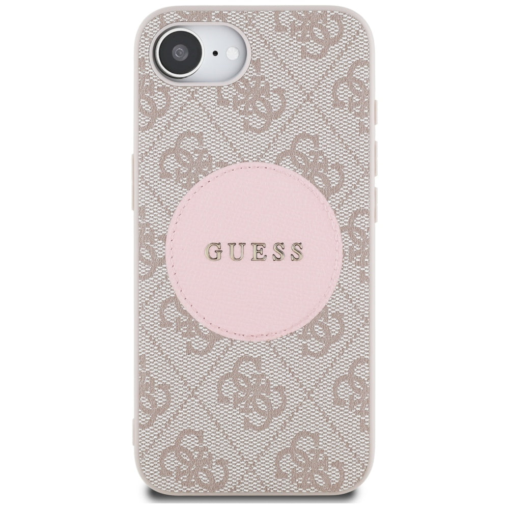 Custodia MagSafe per Apple iPhone 17e / 16e, Guess, 4G Circle Classic Logo, Rosa