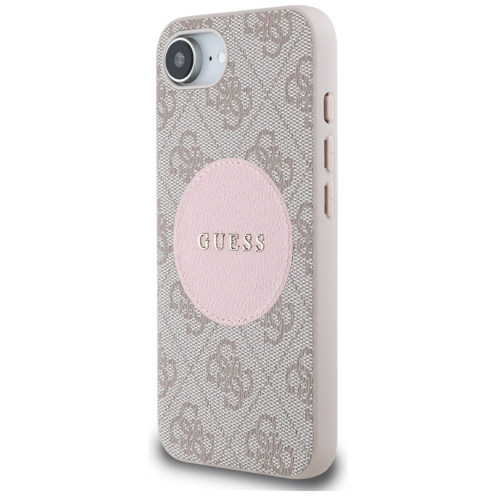 Custodia MagSafe per Apple iPhone 17e / 16e, Guess, 4G Circle Classic Logo, Rosa